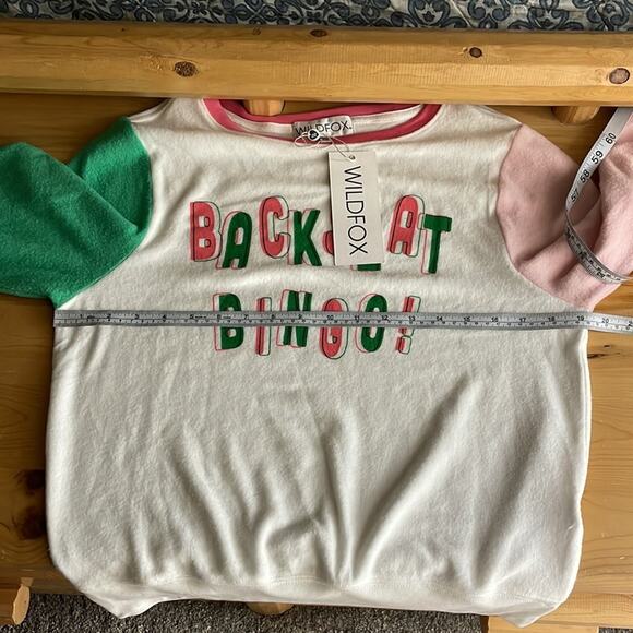 New! Wildfox Backseat Bingo color block sweatshirt women’s XS - Picture 12 of 13